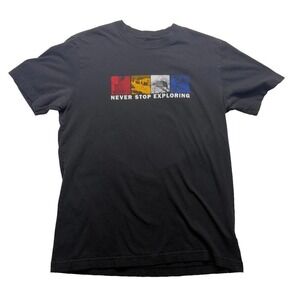 2020s The North Face T-Shirt Men M Casual Graphic Never Stop Exploring Black